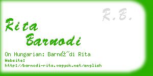 rita barnodi business card